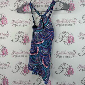 Christina tankini top bikini shirt halter swim suit purple Blue white Pink